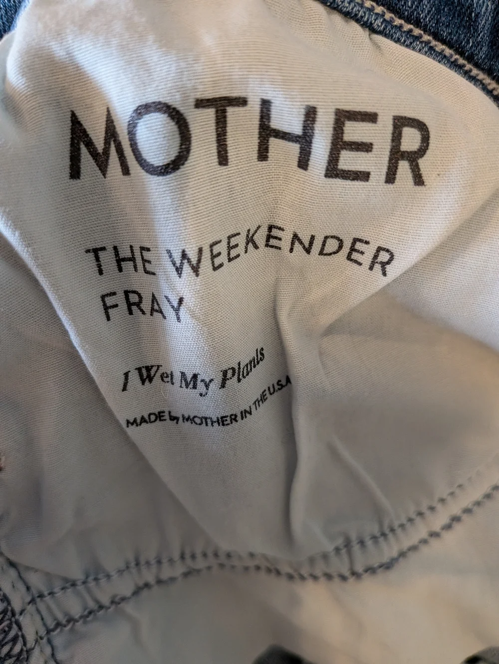 Mother The Weekender Fray Flare Jeans I Wet My Plants Blue Denim Size 28